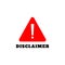 Red disclaimer sign icon illustration