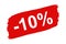 Red Discount Label 10 Percent - Brushstroke Set - Vector Illustration - Isolated On White
