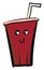 A red disposable cup containing Cola vector or color illustration