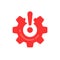 red disruption or malfunction icon like broken gear