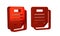 Red Document icon isolated on transparent background. File icon. Checklist icon. Business concept.