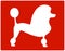 Red dog poodle icon