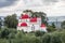 The red-domed Greek Orthodox church of the Twelve Apostles near the shore of the Sea of Galilee at Capernaum, Israel