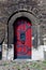 Red door, Ponttor, medieval gate, Aachen, Germany