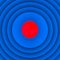 Red Dot Blob Blue Background Abstract Shades Shapes and Blurs