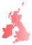 Red Dotted Great Britain And Ireland Map