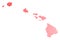 Red Dotted Havaii Islands Map