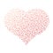 Red dotted heart. Valentine Day theme. Simple halftone gradient vector design