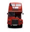 Red double decker autobus over white