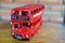 Red double decker london bus model toy