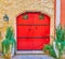 The red double door, Naxxar, Malta