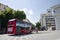 Red doubledecker in public transportation in Skopje, Macedonia