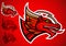 Red dragon emblem logo vector