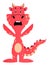 Red dragon is feeling scared, illustration, vector