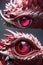 Red dragon head on grey background. 3d rendering, 3d illustration
