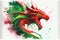 Red Dragon portrait Welsh flag Wales