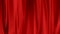 Red draped curtain