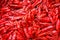 Red dried chili soaked in water, abstract background