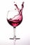 red drink closeup liquid gradient wine pouring glass background alcohol party. Generative AI.