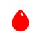 Red drop blood icon, donor symbol, simple flat style illustration