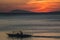 Red Dusk Island Sunset near the Beach