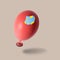 Red Easter egg balloon with double shell