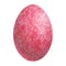 Red Easter egg isolated on white background. Elegance hand painted decoration with floral pattern.