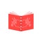 Red ebook icon with pcb elements
