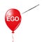 Red ego balloon and needle