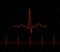 Red EKG symbol on black - medical background