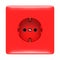 Red electric outlet isolated