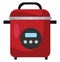Red electric pressure cooker, icon