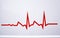 Red electrocardiogram line