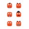 Red emoticons are a tomato with different emotions. 6 kinds of vector .