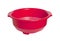 Red empty colander isolated