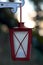 Red empty lantern with humidity inside