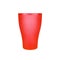 Red empty plastic cup white background isolated closeup, disposable blank glass for drink, beverage, cocktail, tableware design