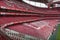 Red Empty Seating inside Da Luz Stadium in Lisbon, Portugal