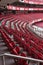 Red Empty Seating inside Da Luz Stadium in Lisbon, Portugal