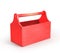 Red empty toolbox on a white background. 3d illustration