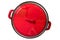 Red enamel cooking pot top view