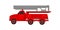 Red engine fire truck, emergency service for firefighting operation vector Illustration on a white background