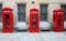 Red English telephone booths in London