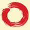 Red Enso Zen Japanese Circle Brush Sumi-e Vector Ink Illustration Design Logo Template Art