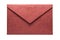 Red envelope made from natural fiber paper isolated on white background. Clipping path included.