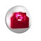 Red Envelope setting icon isolated on transparent background. Silver circle button.