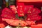 Red envelopes Lunar New Year Calligraphy decorated with text `Merit, fortune, longevity` in Vietnamese