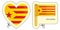 Red estelada - flag of Catalonia, Vector cut sign here, isolated on white.
