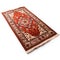 Red Ethnic Rug With Beige Fringe - High Resolution Persian Miniature Carpet