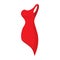 Red evening dress icon, cartoon style